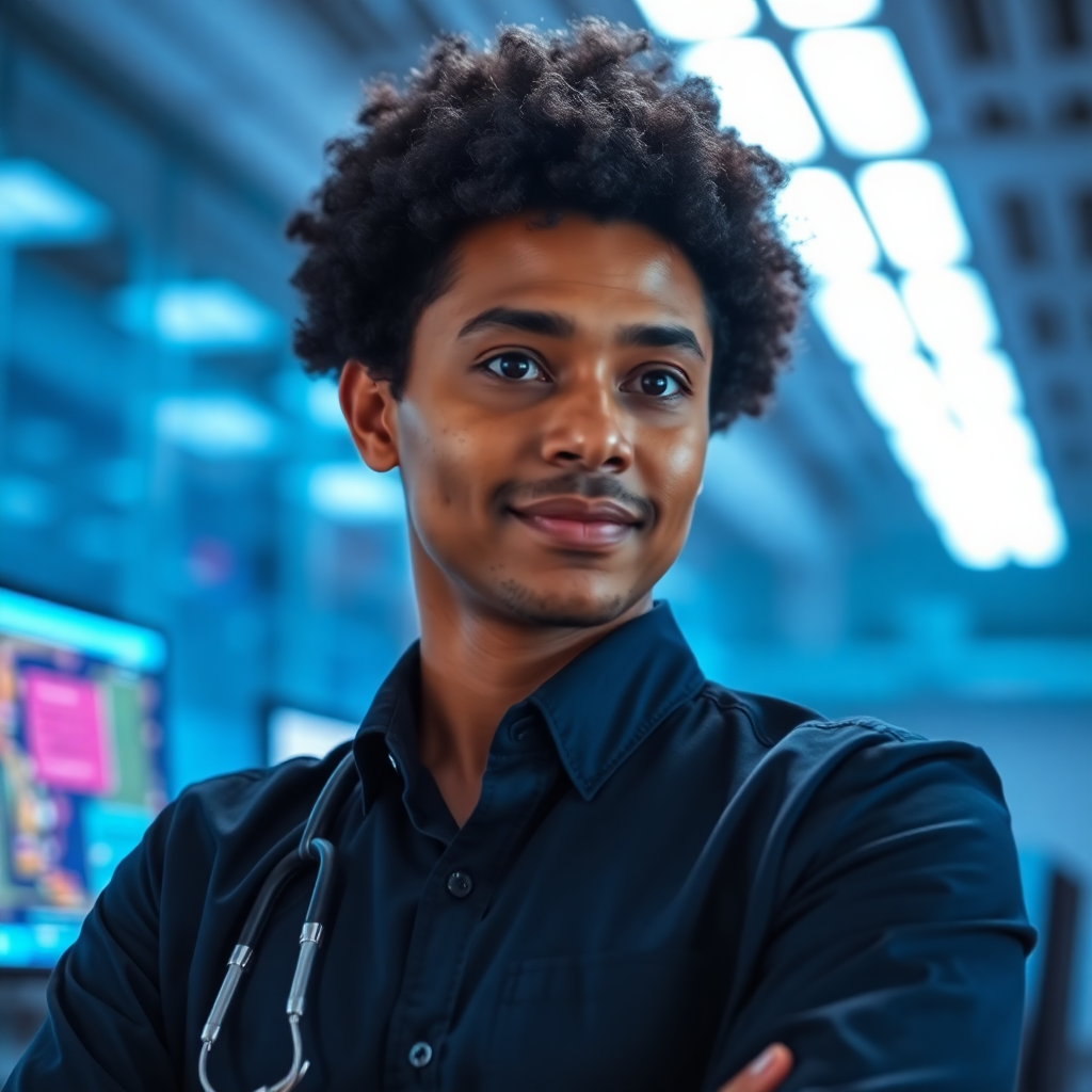 modern technology services overview, enterprise software development workspace, professional IT consulting environment, blue lighting